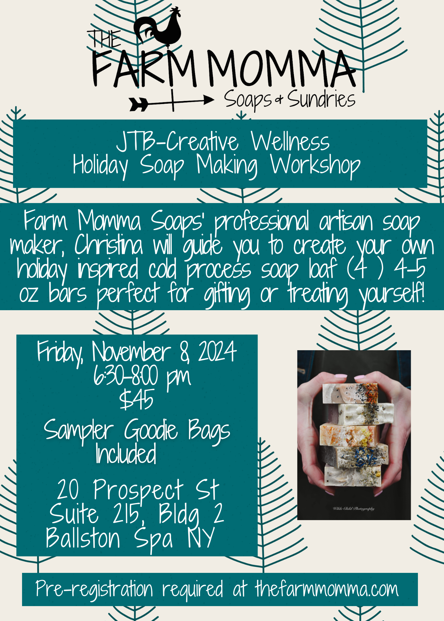 Holiday Soap Making Workshop JTB Creative Wellness 11/8/24