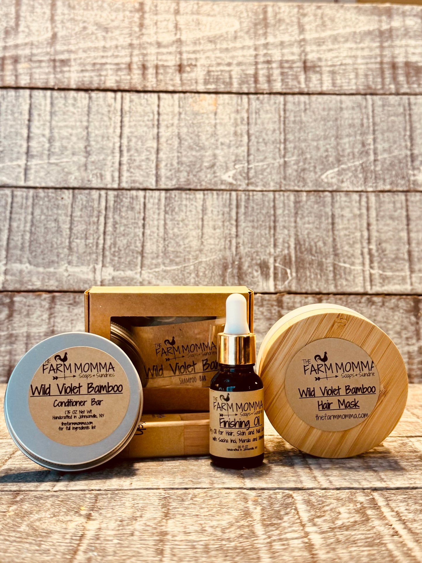 Wild Violet Bamboo Hair Care Set